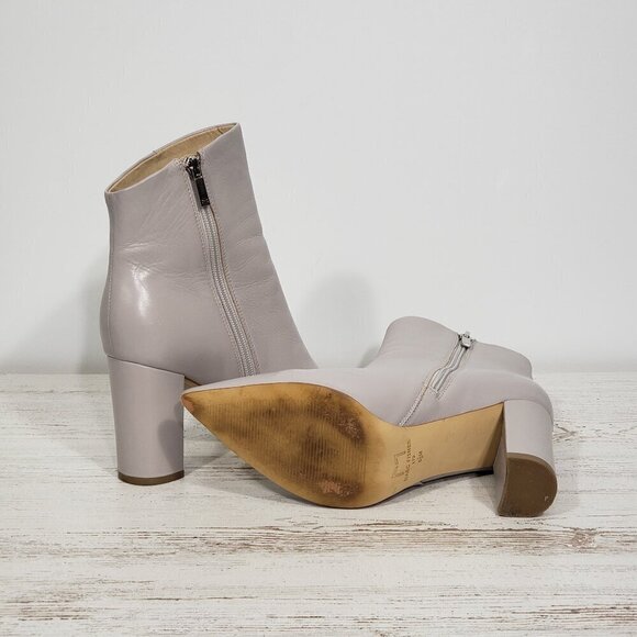 Marc Fisher  Taupe Grey  Leather Bootie  3.5" Heel   Size 8.5 - Picture 8 of 8